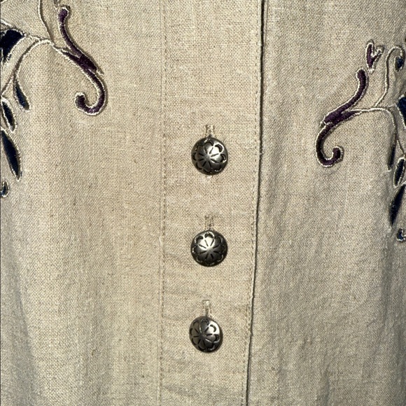 Vintage Wrangler Women's Tan  Embroidered long sleeve western shirt - Picture 3 of 6